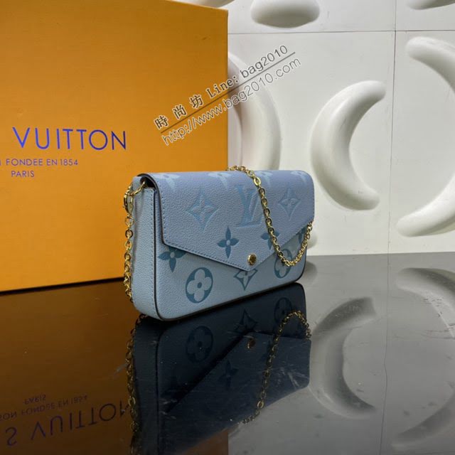 LOUIS VUITTON專櫃新款包包 路易威登Pochette Félicie鏈條包 LV字母漸變翻蓋信封女包  ydh4105